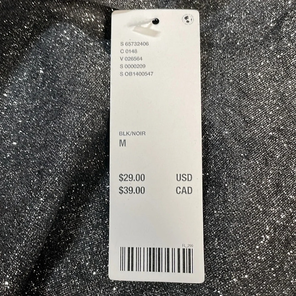 NWT Urban Outfitters Backless Crop Top Black Metallic Silver Strappy Tie Back M - Picture 5 of 13